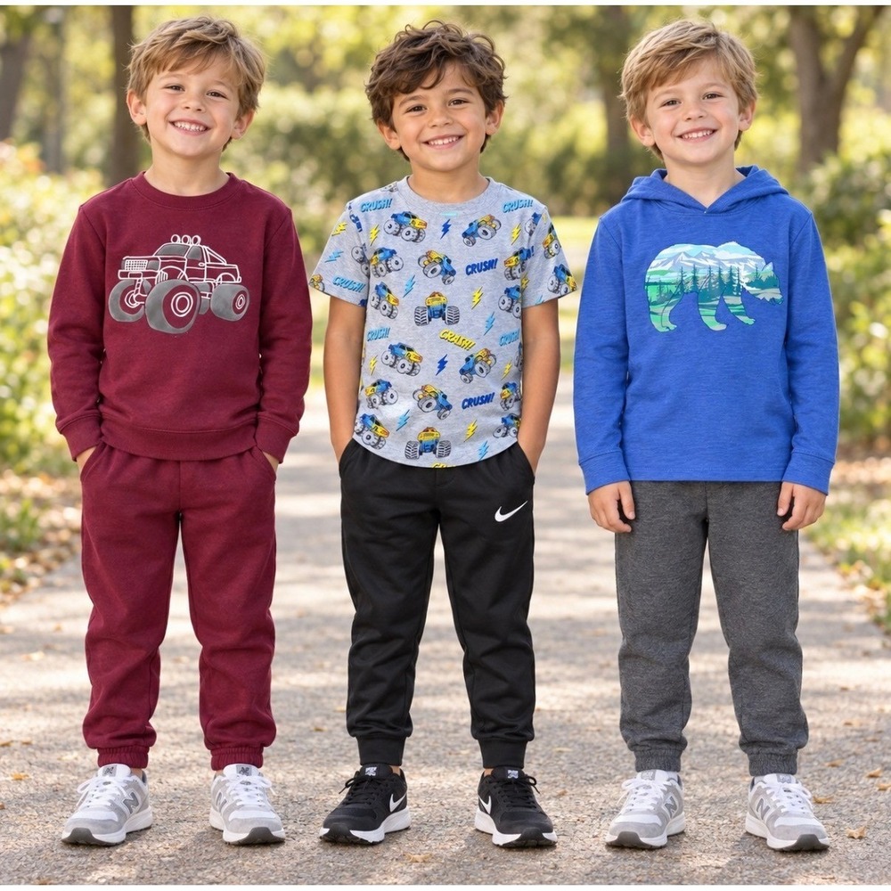 Garanimals Nike Boys 5T 6pc Outfit Bundle Monster Truck Activewear